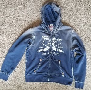 Genuine True Religion hoodie zipper distressed
